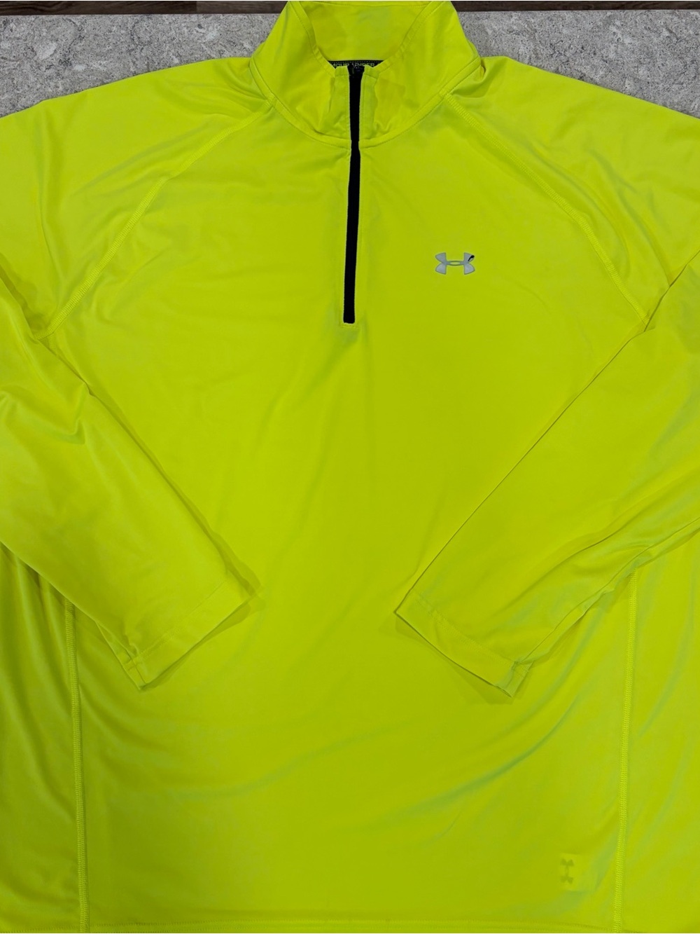 Under Armour Men’s High-Vis Yellow 1/4 Zip Performance Pullover-XL